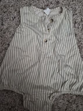 kate quinn Cream One-Piece with Thin Green Stripes